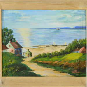 paysage cotier mer maison route sable voilier arbre