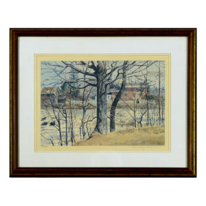 ecoulement des chutes Huntley Brown artiste peintre RCA riviere centrale hydrelectrique arbres