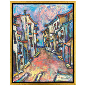 Ruelle fantastique k Wilson peintre maison mouvement rue nuage surrealiste