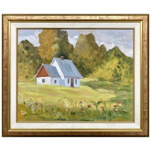 Maison campagne M. Lamarche peintre paysage rural montagne foret fleurs prairie