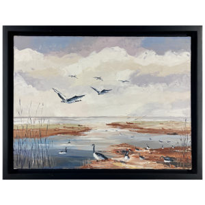 Les Outardes par Rock Gingras artiste peintre quebecois batture lagune bernaches