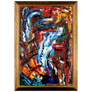Tumulte cascades Stefan Hagiu peintre couleurs vives escarpement chute rocher arbres ecoulement