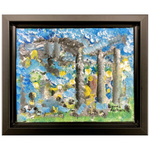 appel de la foret  Liguori Vachon art non figuratif arbre figurine herbe enfant nuage
