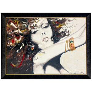 portrait de femme janice artiste peintre visage chevelure bijoux