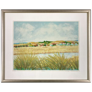 batture fleuve iles madeleine eau mer colline nuage roseau paysage cotier