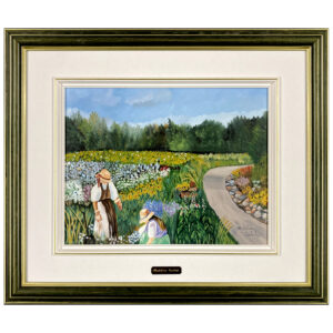 champ fleur tournesol marguerite femme chapeau cueilleur cueillette route foret pave nuage