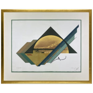 serigraphie papier signee numerotee mine triangle ligne forme image mer bateau ligne emboitement