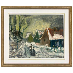 village ruelle neige personnage maison arbre claude gianolla