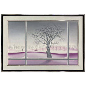 arbre neige fenetre hiver auto rose rivest peintre