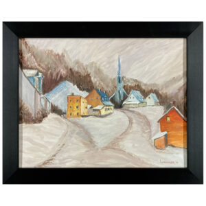 hiver neige montagne village eglise maison rang campagne route