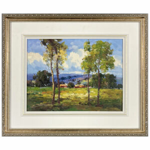 ferme arbre paysage montagne plaine nuage ranch