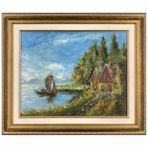 voilier bateau maison eau arbre montagne nuage sport route personnage