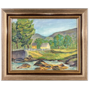 maison fleuve protection eau vagues arbres montagne